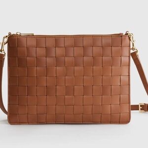 NWT QUINCE Italian Leather Handwoven Convertible Crossbody